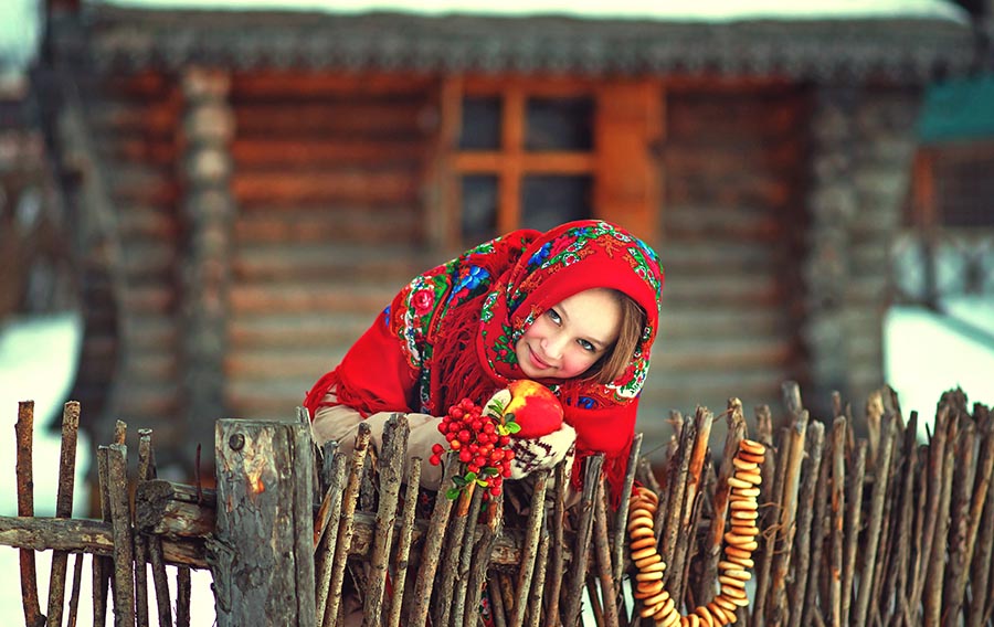 Sexy girl Women in Slavic costumes in Yichun